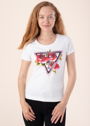Guess marškinėliai Roses Triangle