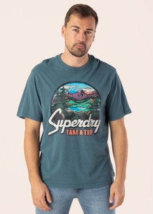 SuperDry marškinėliai Travel Postcard Graphic