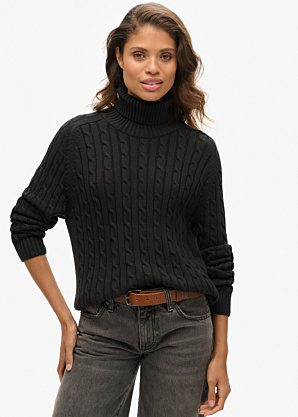 SuperDry megztinis Slouchy Cable Roll Neck