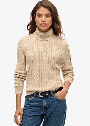 SuperDry megztinis Slouchy Cable Roll Neck