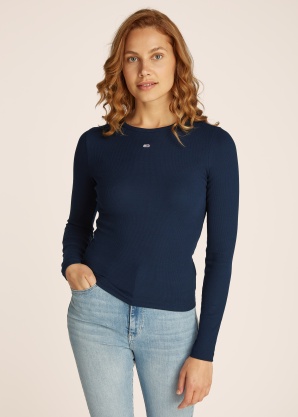 Tommy Jeans marškinėliai Tjw Slim Essential Rib Ls
