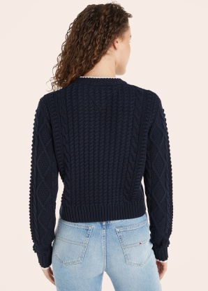 Tommy Jeans megztinis Tjw Bubble Cable Flag Crew