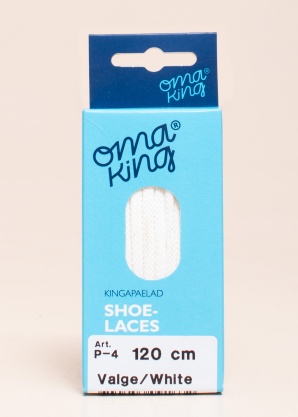 Oma King batų raišteliai balti 120