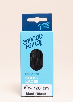 Oma King batų raišteliai juodi 120cm