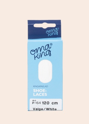 Oma King batų raišteliai balti 120cm