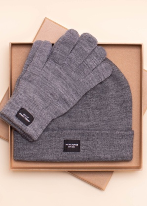 Jack & Jones žieminės kepurės ir pirštinių komplektas Beanie