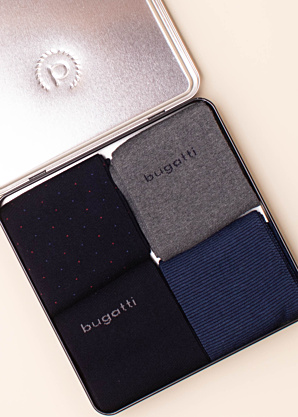 Bugatti kojines 4 poros dovanų dėžutėje