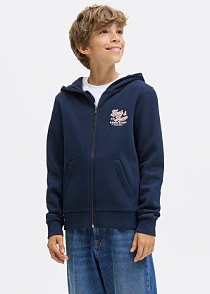 Jack & Jones džemperis Logotipas Sweat Ziphood 2col Jnr