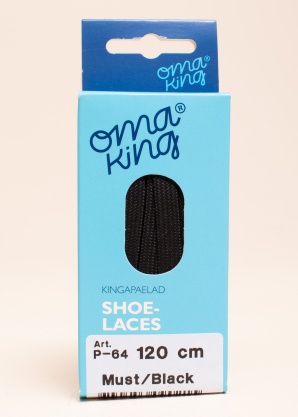 Oma King batų raišteliai juodi 120cm