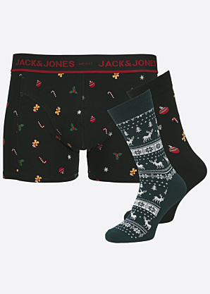 Jack & Jones kelnaitės Taip kojinės Mistletoe dovanų dėžutėje
