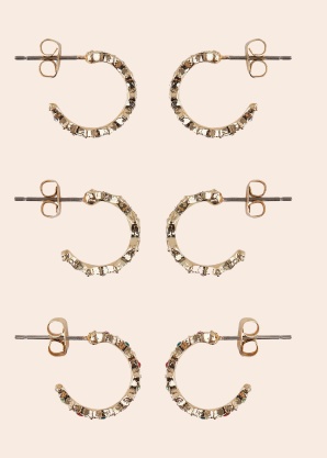 Pieces auskarai Laja 3 paari