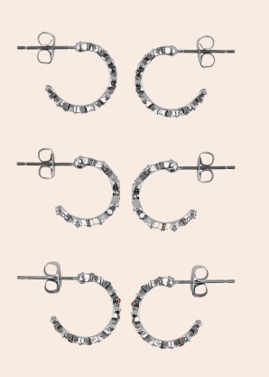 Pieces auskarai Laja 3 poros