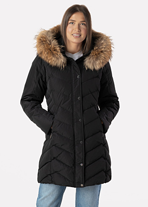 Saki pūkinis paltas