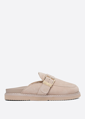 Tommy Hilfiger sandalai Buckle Fur Suede Mule