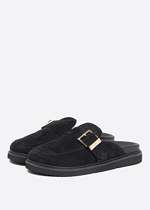 Tommy Hilfiger sandalai Buckle Fur Suede Mule
